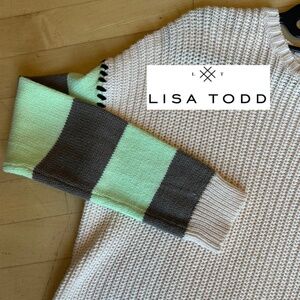 Lisa Todd Up In Arms stripe sleeve sweater, S,  CB2427